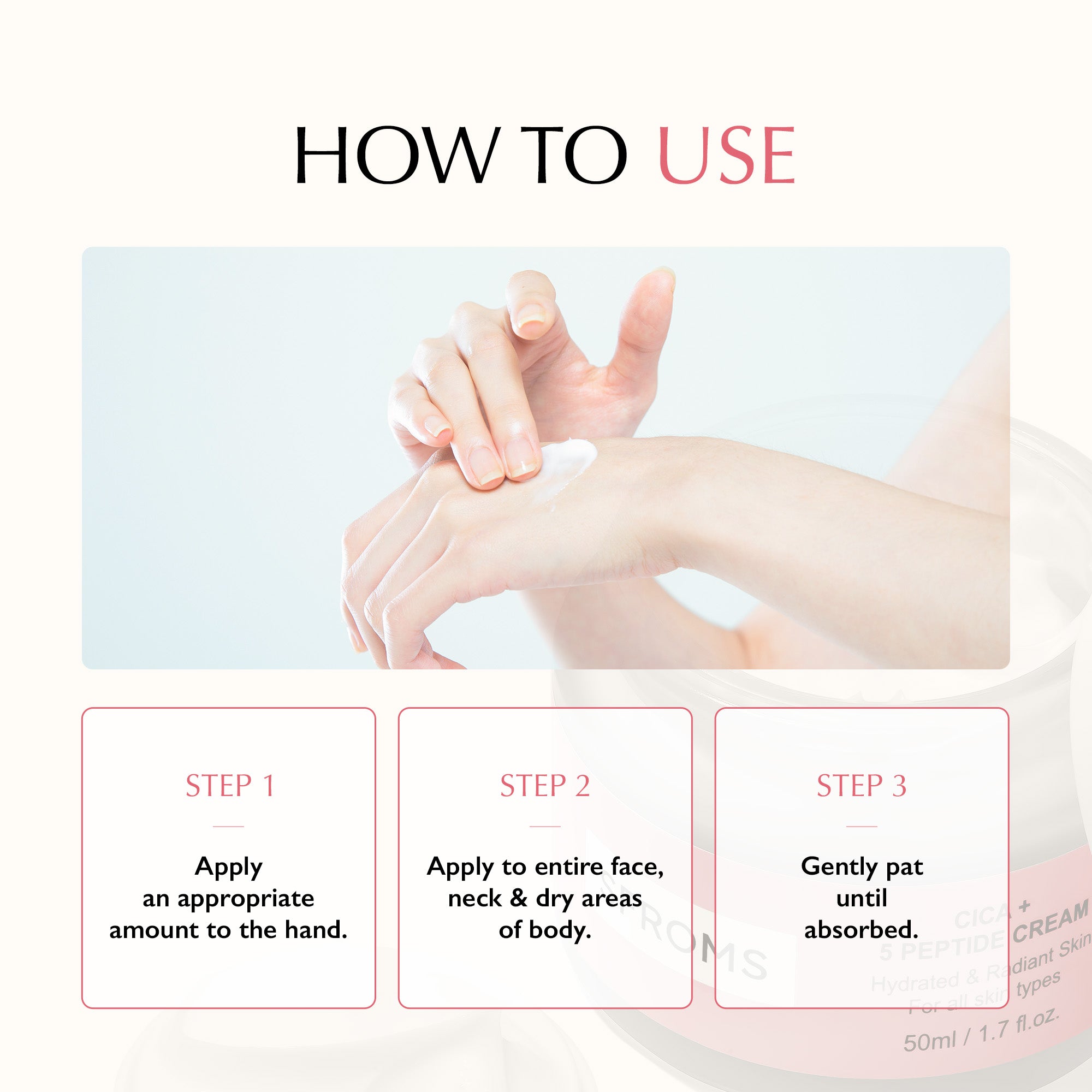 Cica + 5 Peptide Cream – Firming & Repair Korean Skincare Moisturizer | SFROMS